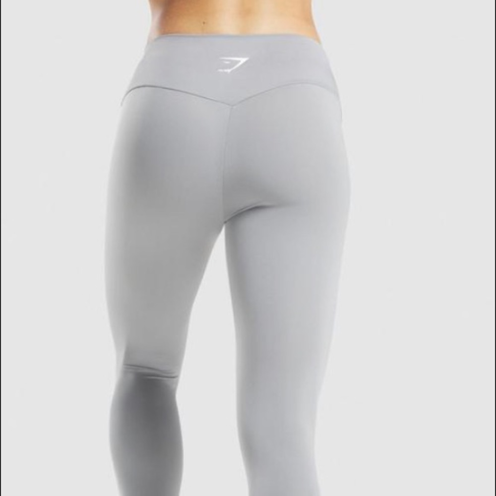 Gym Shark Cropped Light Grey Workout Leggings